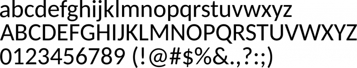 Image displaying glyphs from the Carlito Regular font